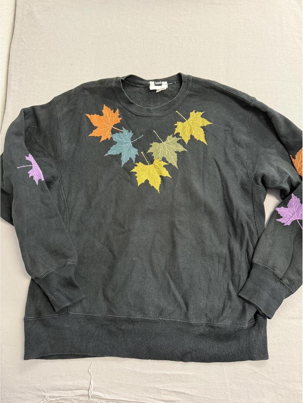Vintage 90s Lee Fall Leaves Crewneck Fade Autumn Foilage -XL